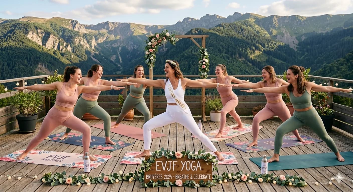 Yoga EVJF enterrement de vie de jeune fille dans les Vosges